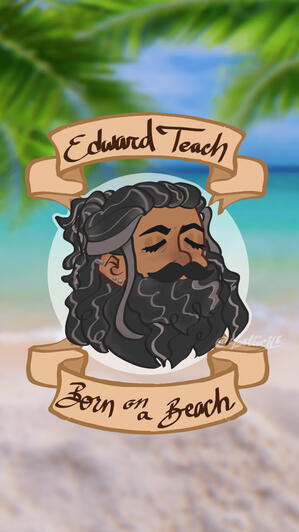 Wallpaper of character Edward "Blackbeard" Teach from the show, Our Flag Means Death (2022)